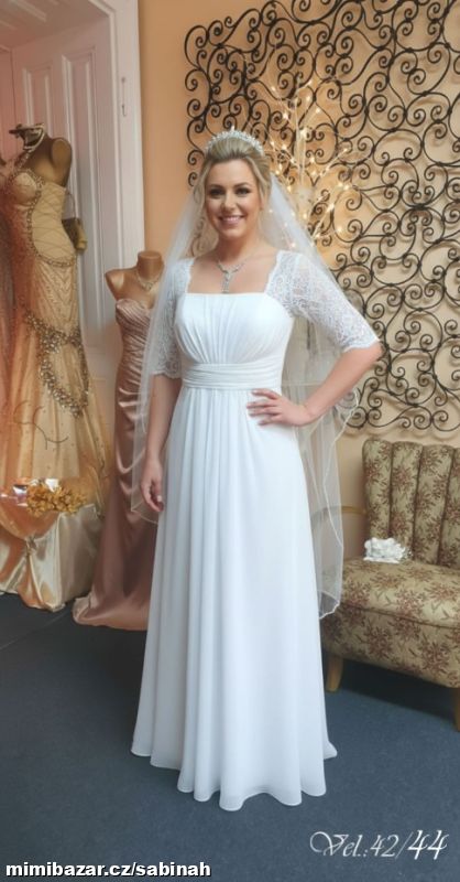 JEDNODUCHÉ SVATEBNÍ ŠATY vel.42/44