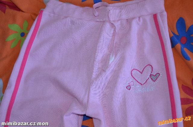 Tepláky růžové Barbie vel.164