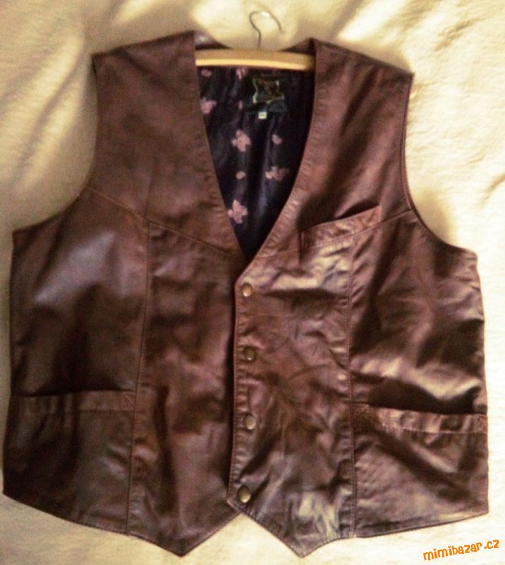 kožená vesta, vel. č. 54