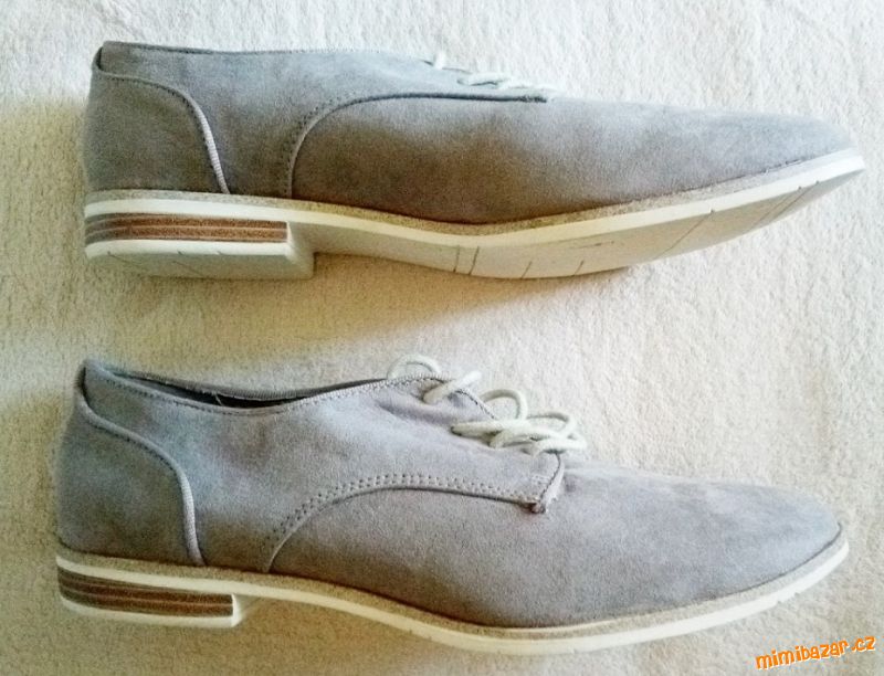 Semišové, šedé polobotky vel. č. 41