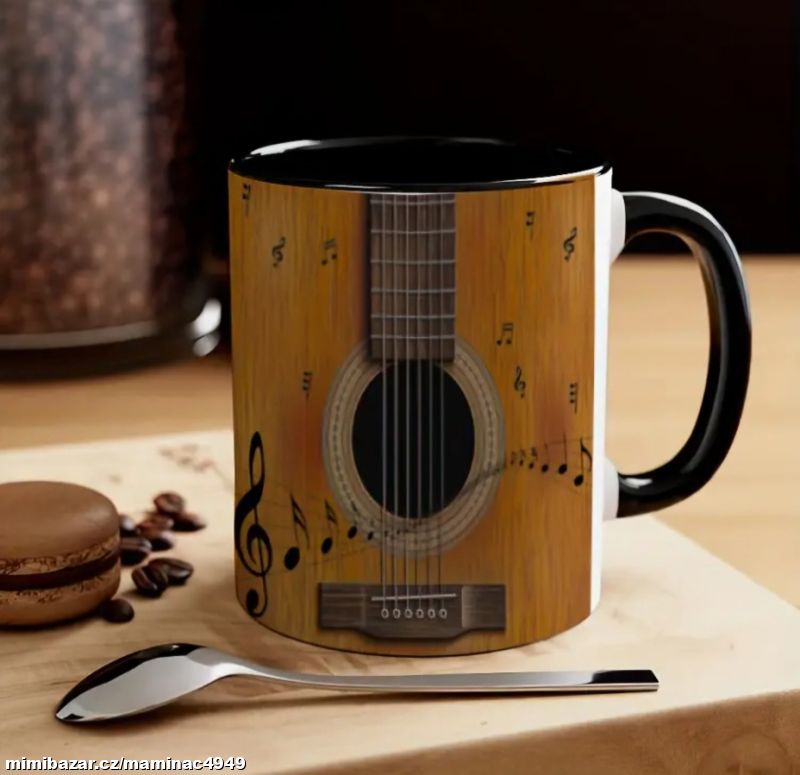 Prodám nový keramický hrnek s kytarou 330ml