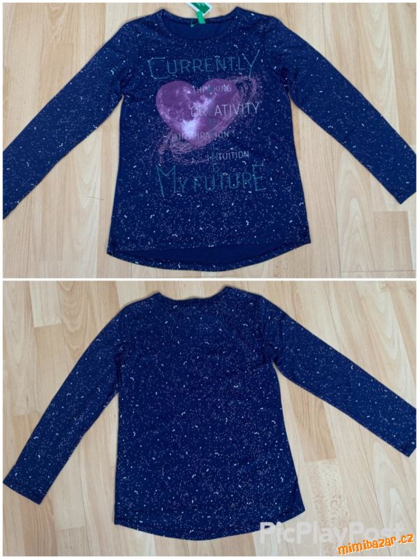 Triko & tričko se srdíčkem Benetton vel. 140