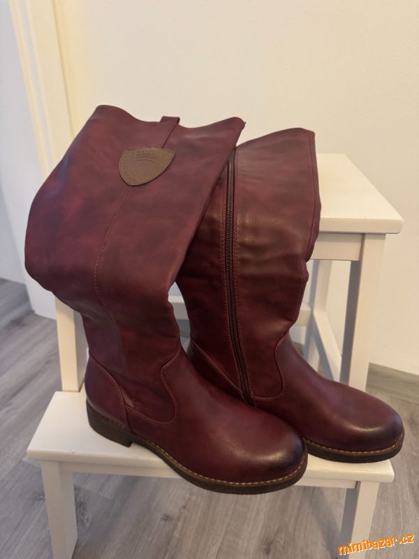 N.O.V..É ZIMNÍ VÍNOVÉ DÁMSKÉ BOTY