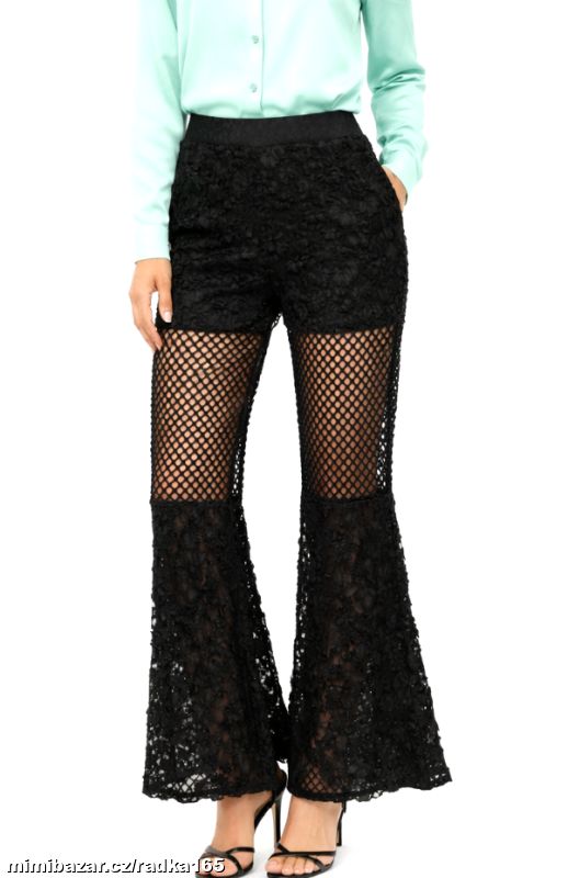 Zvonové kalhoty se síťováním a sukýnkou vel.XXL/44