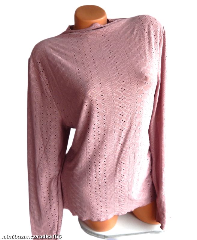 Měkoučký dírkovaný starorůžový top vel.46