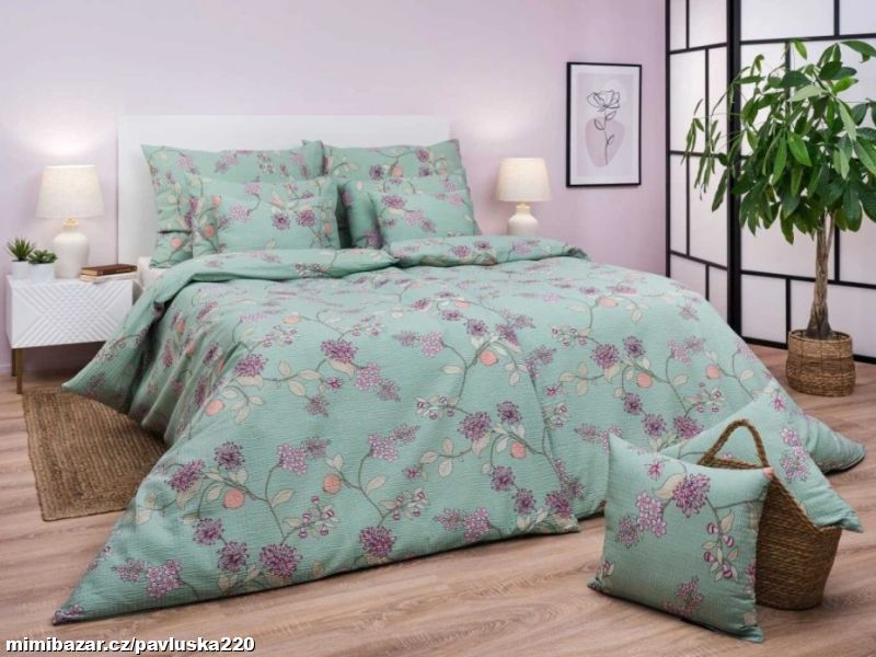 Povlečení krep Klaudie zelená