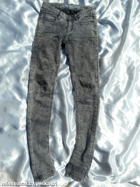 šedé šisované super skinny uk 6