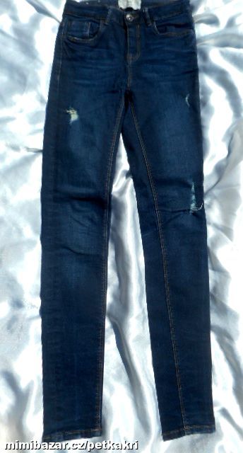 odrbané dámské skinny džíny uk 8