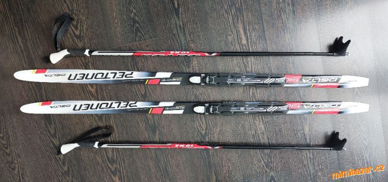 Dětské běžecké lyže130cm + vázání + hole + boty
