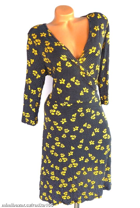 Pružné kvítečkové šaty z tričkoviny vel.46