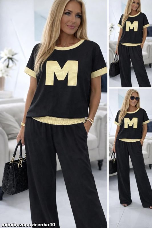 Dámský komplet kalhoty a halenka ZLATÉ M