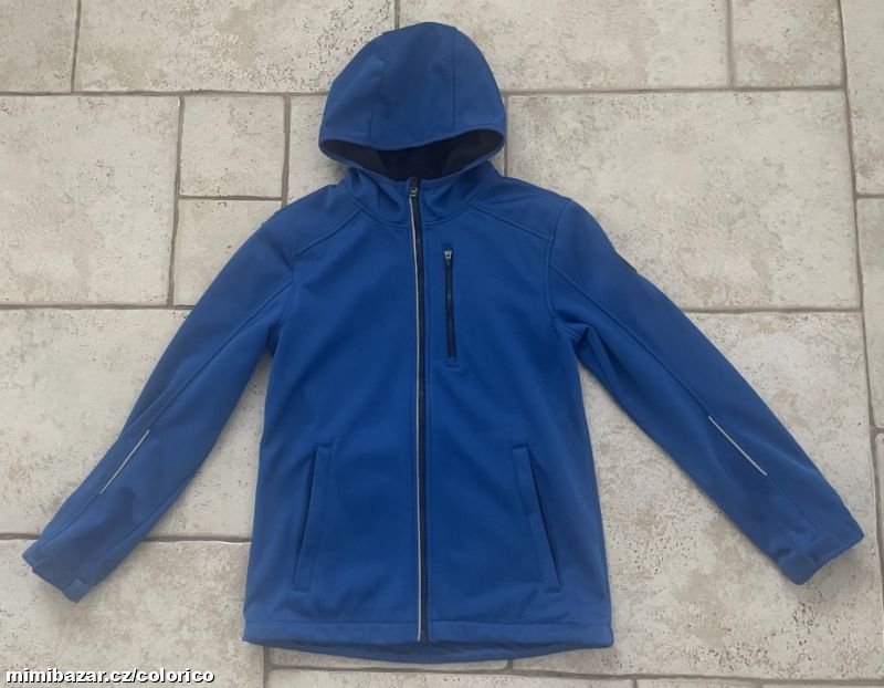 Modrá zateplená softshellová bunda