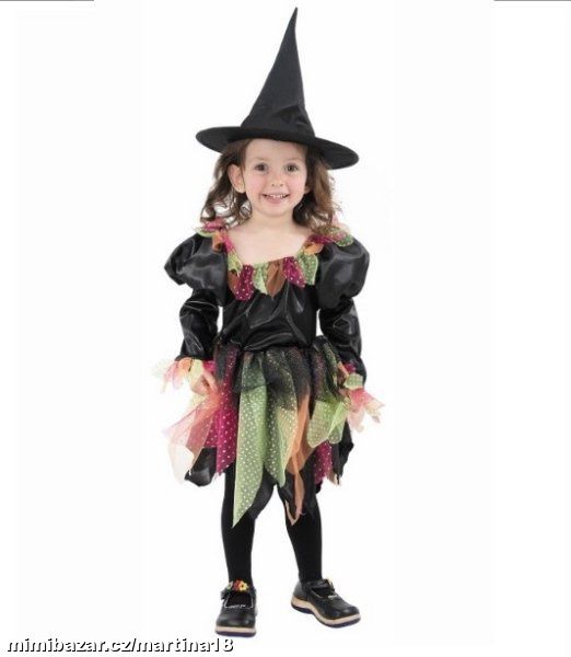 KOSTÝM, ŠATY DUHOVÁ ČARODĚJKA vel. 92 - 104 cm