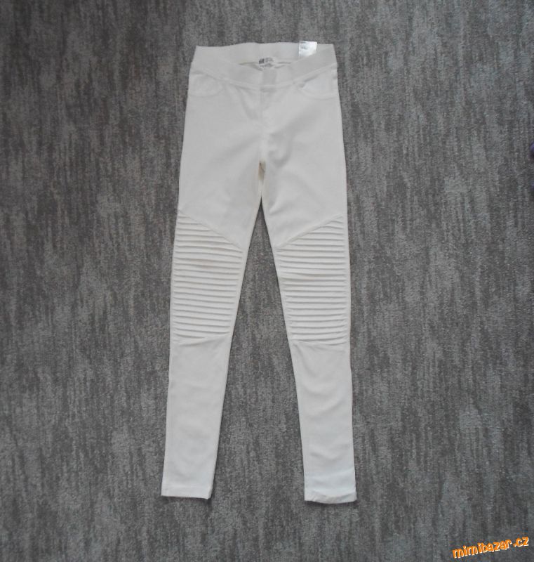 Bílé legíny tregíny džegíny kalhoty skinny