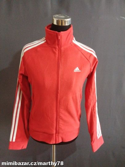 *** KRÁSNÁ DÁMSKÁ FLAUŠOVÁ MIKINA ADIDAS, 38 ***