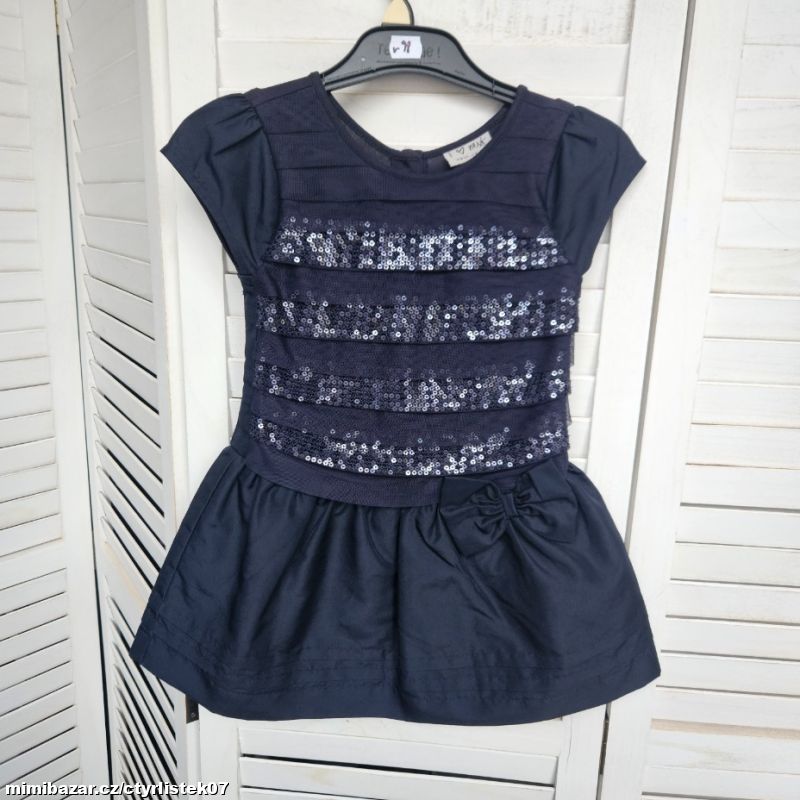 DÍVČÍ SLAVNOSTNÍ ŠATY ŠATIČKY MODRÉ 2-3 ROKY 67396