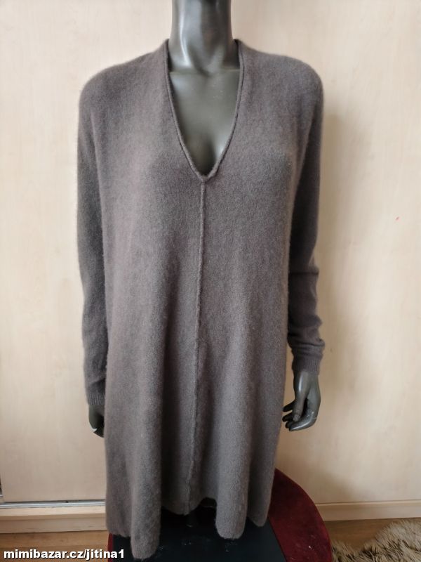 Kašmírový svetr šaty vel L