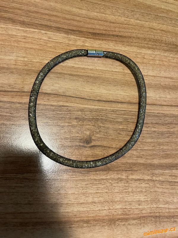 Náhrdelník, kov/plast, zlatá