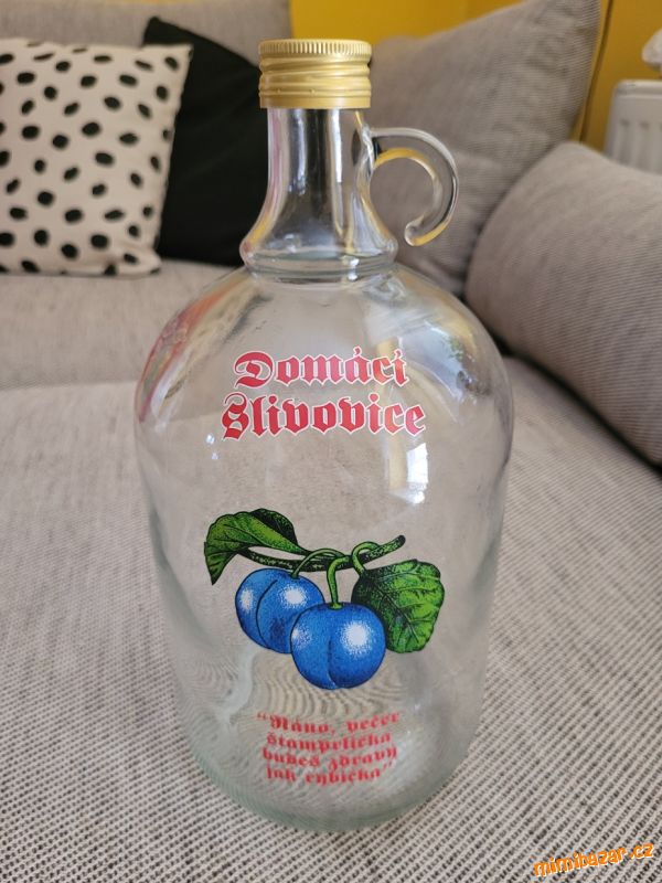 Skleněná láhev na slivovici Domácí slivovice 3 l