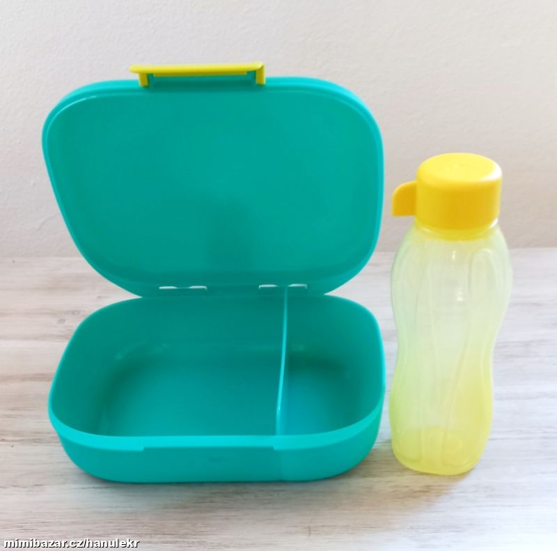 Box dělený zelený + voděnka 310 ml