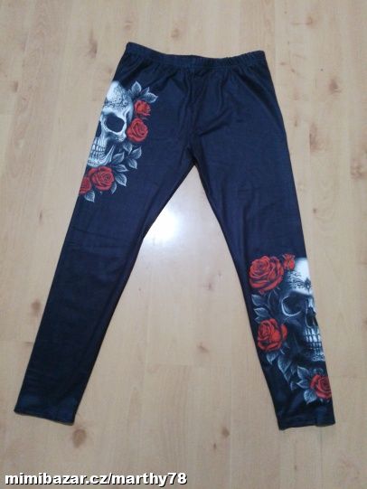 *** SKVĚLÉ DÁMSKÉ NOVÉ LEGÍNY S POTISKEM, XL ***