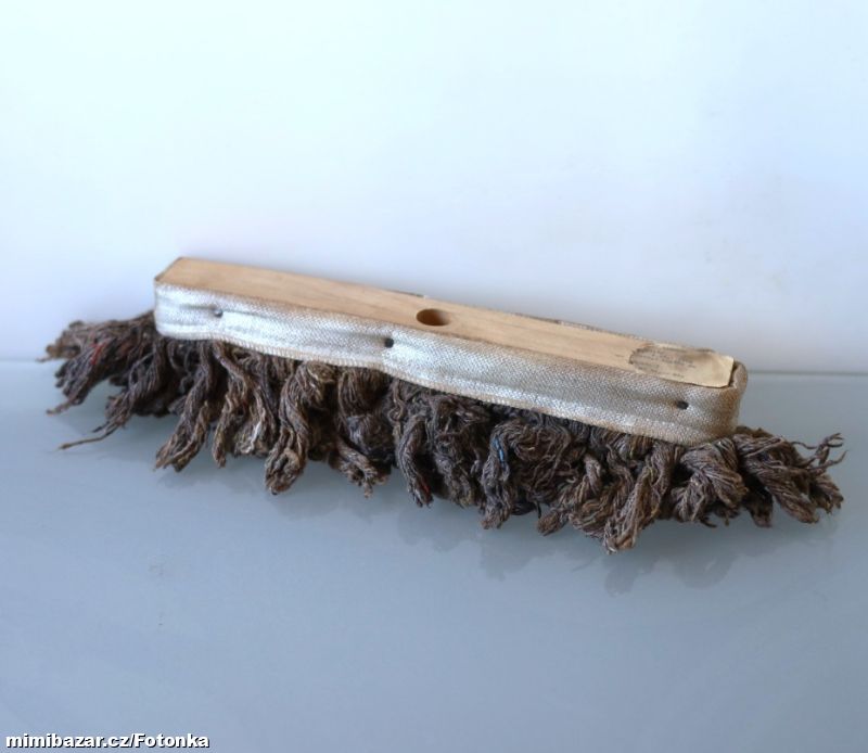 Retro mop, textilní nástavec na koště, nepoužitý