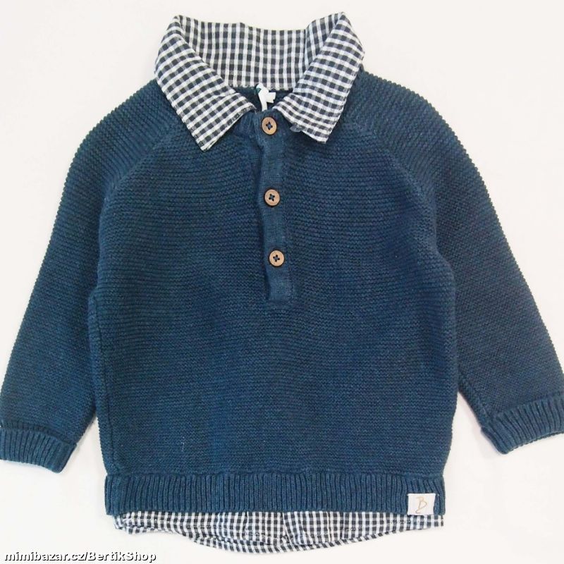 L336. Svetřík s všitou košilí