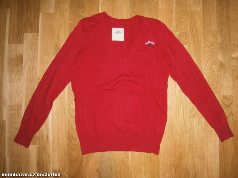 Červený svetřík značky HOLLISTER, vel.S/M