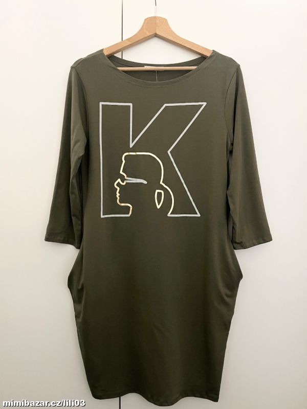 KHAKI MIKINOVÉ ŠATY S KAPSAMI KARL ITALY