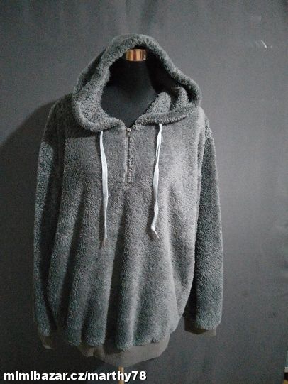 *** KRÁSNÁ DÁMSKÁ PLYŠOVÁ MIKINA, VEL.XL ***