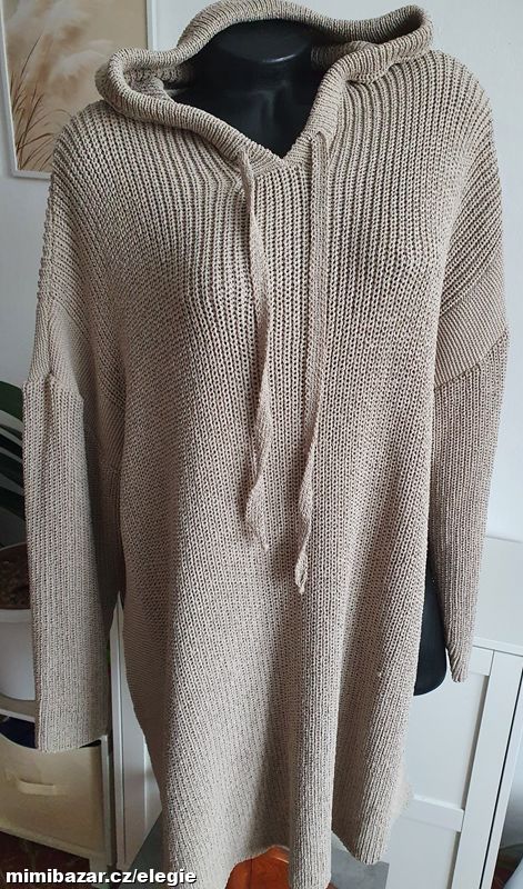 Dlouhý svetr s kapucí - 3XL