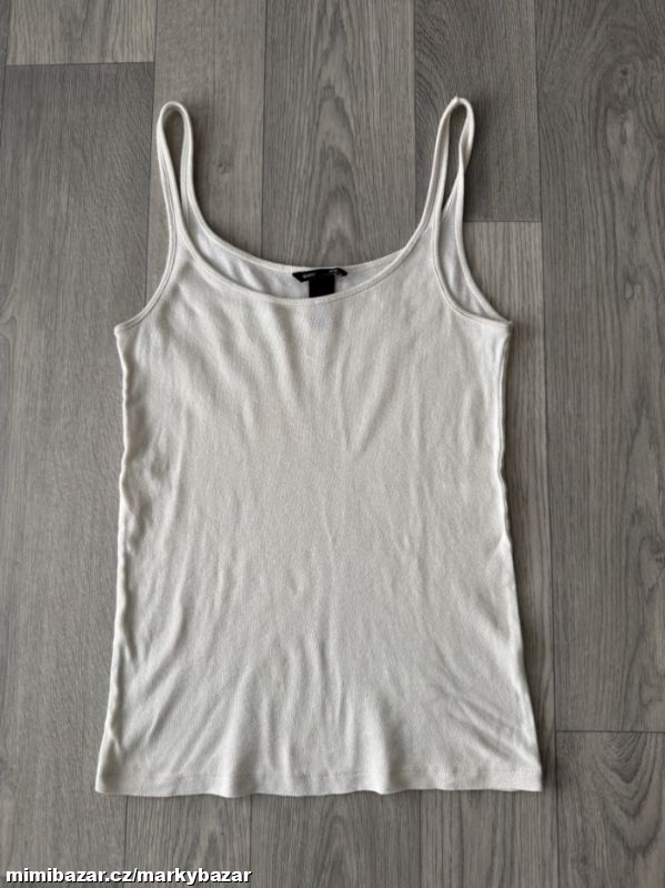 Krémové tílko se zlatou nitkou