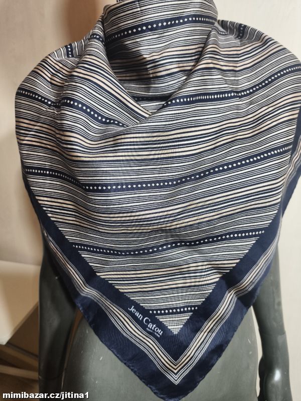 Luxusní hedvábný šátek vintage Jean catou