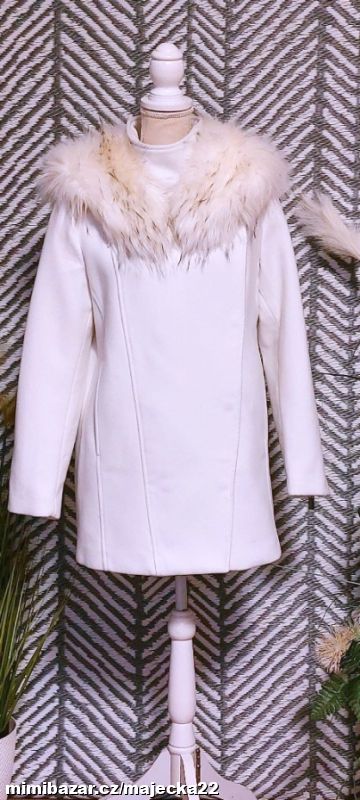 BÍLÝ PŘECHODOVÝ KABÁTEK S LÍMCEM ~~~~~ 2219