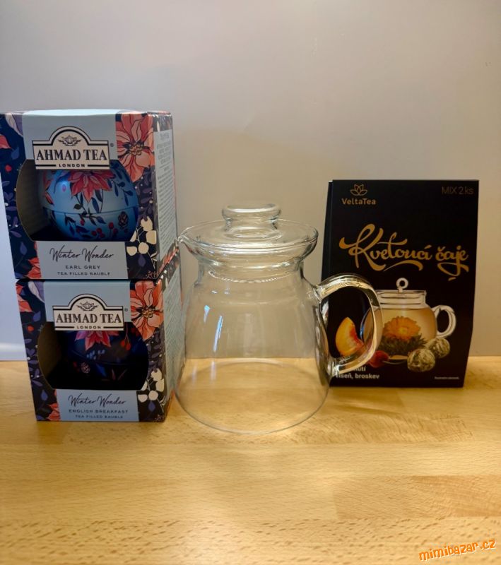 Skleněná konvička + Kvetoucí čaj, Ahmad Tea