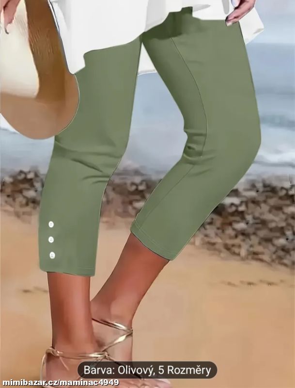 Prodám nové dáms.olivové 3/4 legíny v.M