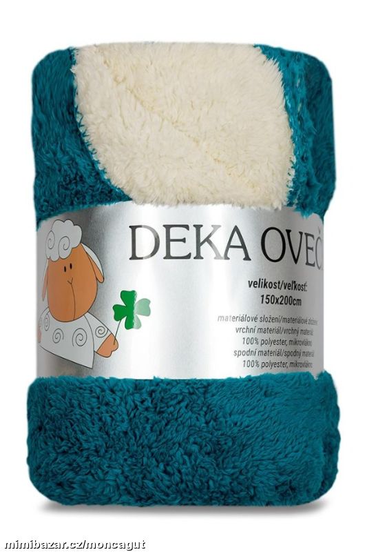 Deka OVEČKA- OVEČKA 150x200 modrá tyrkys