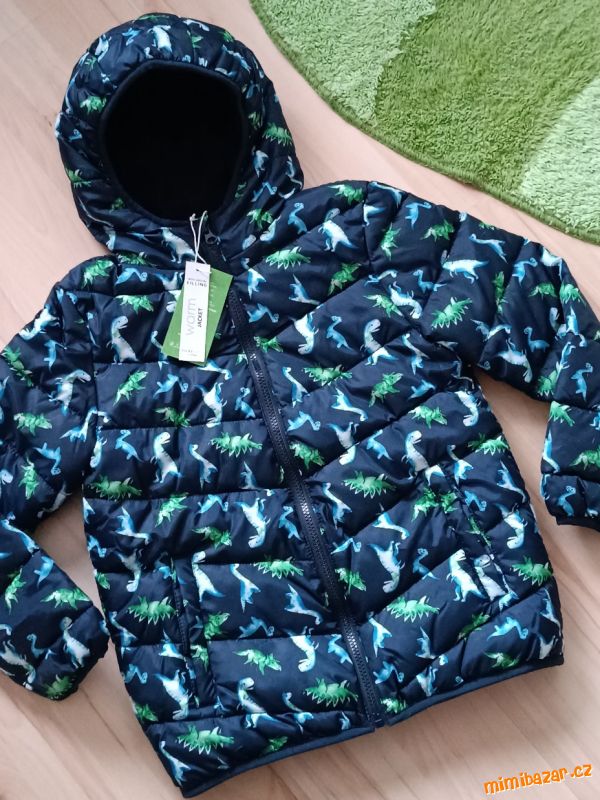 ☘️ Zimní bunda DINOSAUŘI s kapucí vel. 140 ☘️