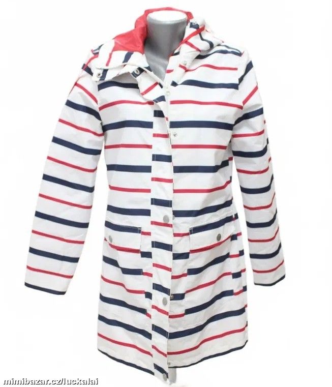 Šusťáková bunda, parka, kabát, pruhovaná pláštěnka