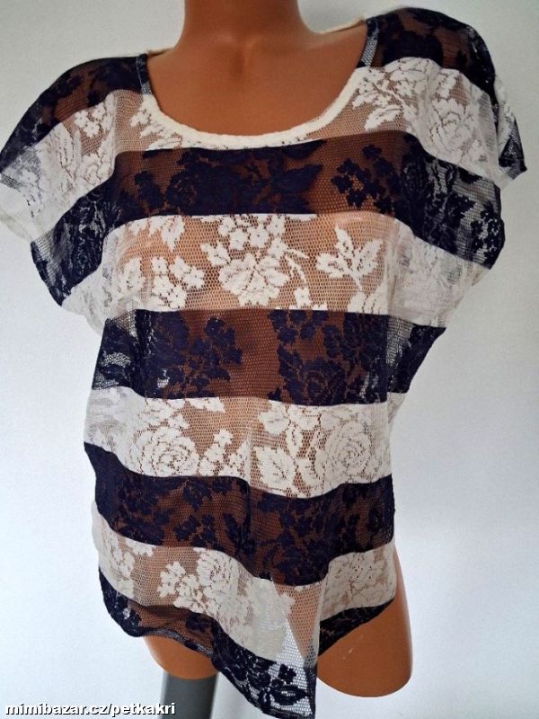 krajkový květovaný top uk 14