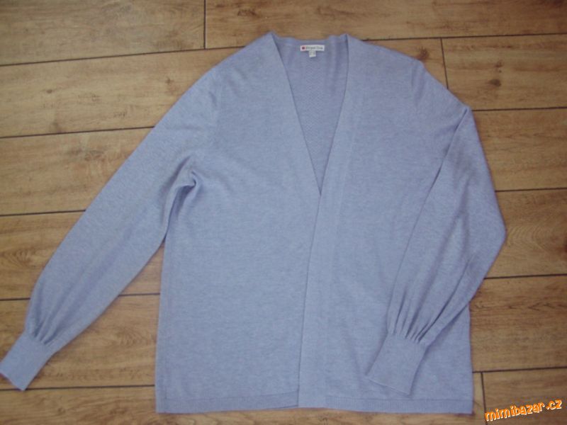 Modrý melírovaný kardigan + šedý zdarma