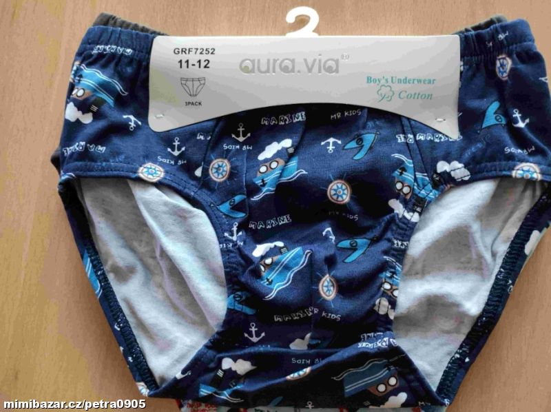 Chlapecké bavlněné slipy Aura Via 140 3 ks