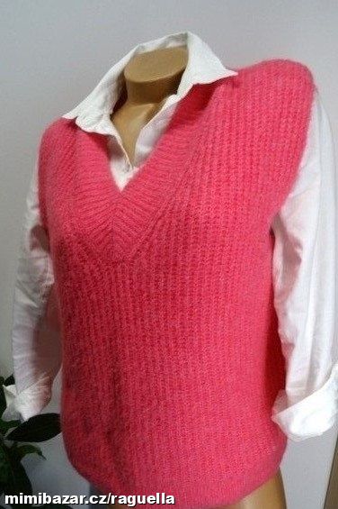 PŘEKRÁSNÁÁ LUXUSNÍ VLNĚNÁ VESTA S MOHEREM L 44-46