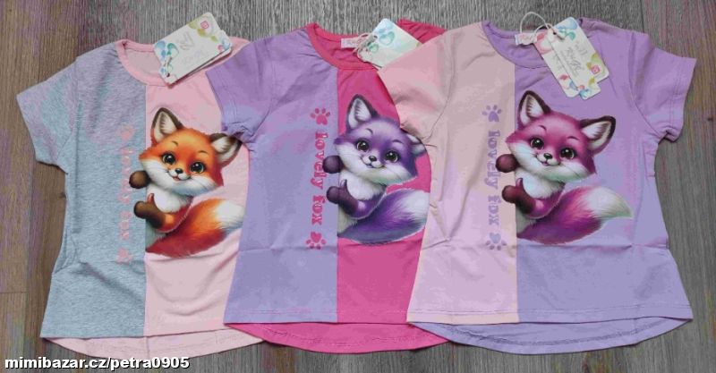 Dívčí triko s liškou 98, 104, 110, 116, 122, 128