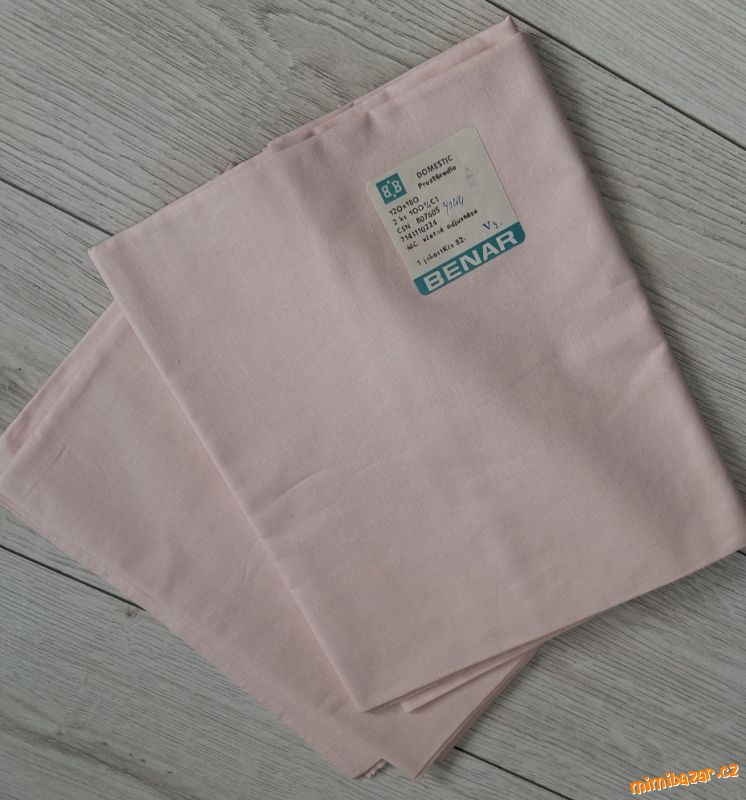 2×Sv.ružove plátene prostěradlo