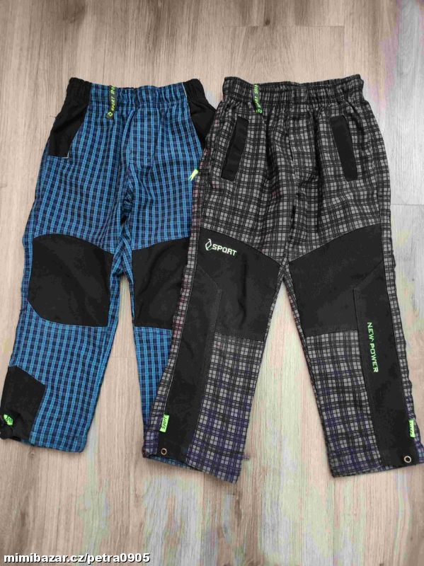 2x outdoor bavlněné kalhoty vel. 104