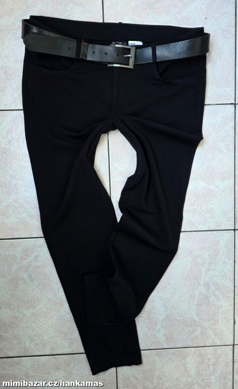 Černé pružné 7/8 kalhoty Laura Torelli-42(44)