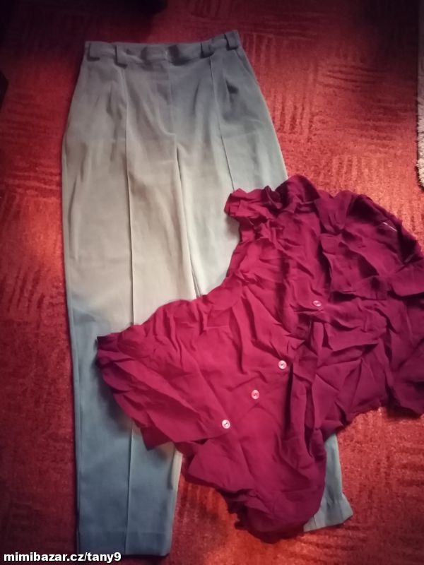 Modré kalhoty do pasu + košile