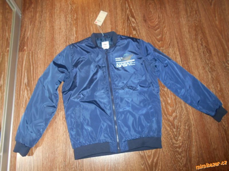 N*O*V*Á modrá oteplená jarní bunda bomber NASA 164