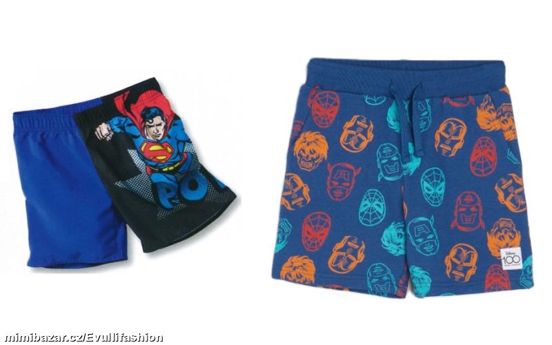 2 x kraťasy - Superman a Marvel vel. 134